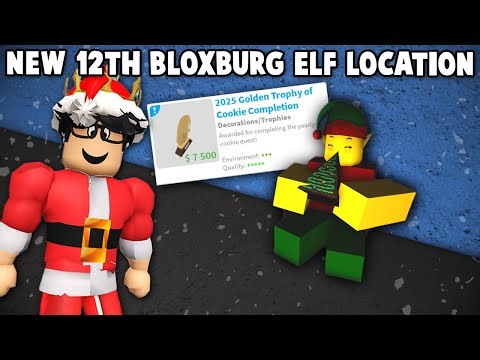 THE NEW 12TH BLOXBURG ELF HUNT LOCATION.. GOLDEN TROPHY AND BLOCKBUX