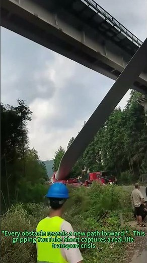 Giant Wind Turbine Blade Gets STUCK Under Bridge! Transport Nightmare | Shorts
