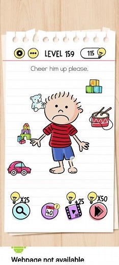 brain test level 159 - cheer him up.