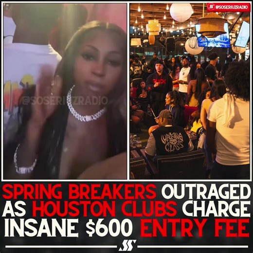 Springer Breakers fed up as Houston club demands $600 entry fee 😳 What’s the most you’d pay to get into a club 🧐⬇️ #springbreak #houstonclub #entryfee