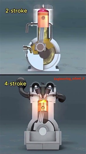 how to 4 stroke -2stroke engine work #youtubeshorts #plz_subscribe_my_channel