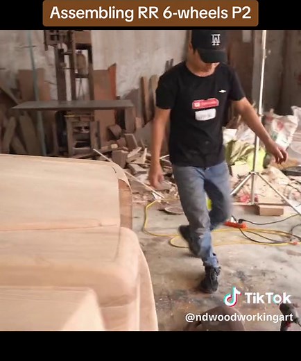 Assembling Homemade 6-wheeled Rolls Royce SUV From Wood P2 #homemade #diy #assemble #rollsroyce #ndwoodworkingart #ndwoodart #woodart #satisfying #foryou #building #woodworking