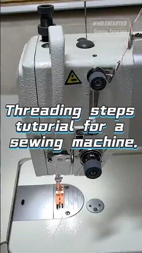 Threading steps tutorial for a sewing machine.
