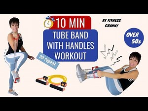 10 MIN FULL BODY WORKOUT using MINI RESISTANCE BAND with HANDLES – TUBE BAND routine
