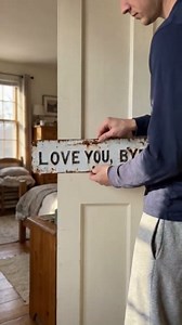 Love You Bye Sign Metal, Vintage Wall Sign Love You Bye Metal Signs Hallway Entryway Door Signs Decor, Farmhouse Style Hanging Plaque Luminum Rustic Wall Art For Decoration (2PCS)