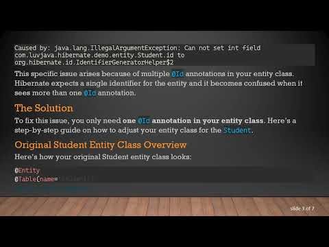 Resolving the Hibernate Object Save Issue: The One @ Id Annotation Rule