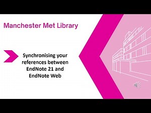 Synchronising EndNote 21 and EndNote Web
