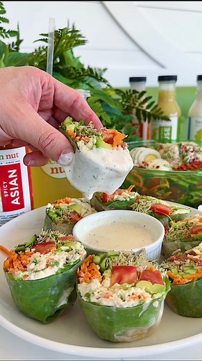 4.5K views · 143 reactions | Chicken Salad Spring Rolls combined with our Ranch Dressing can't be beat!  #chickensalad #springrolls #ranchdressing #healthnut #healthnutla | Health Nut | Facebook