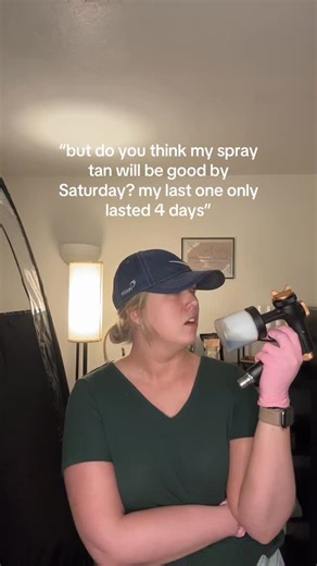 SALT LAKE Spray Tan Artist on Instagram: "ahhhh nahhhh girl your spray tan should be lasting 10-14 DAYS if not longer. I promise you, when you book with me, we go through a very detailed consult your first time through to educate you on the spray tan basics & keys to success for a healthy, long living tan. Only 4 days out of a spray tan? Be so for real."
