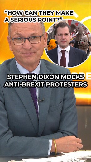 Stephen Dixon has questioned the legitimacy of anti-Brexit protesters after they used Sooty and Sweep and a stuffed elephant to try and interrupt an interview. #Brexit #StephenDixon #Protests #ukpolitics #GBNews | GB News