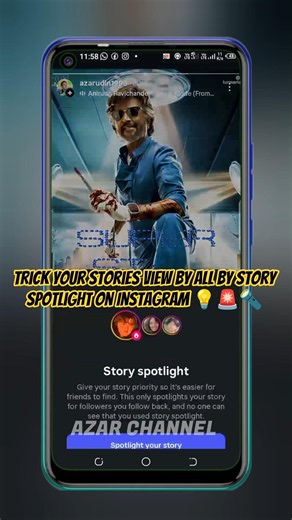 Boost your Instagram story views with Story Spotlight 💡🚨🔦 #azarchannel #story #tricks