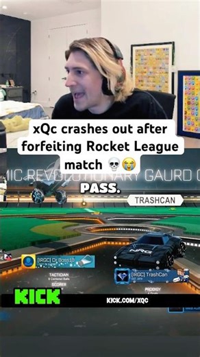 xQc CRASHES OUT After FORFEITING Rocket League 😭 #xqc #rocketleague #rage