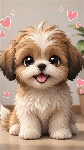 🐶 The Cutest Fluffy Puppy Ever! 🥹💖 | Kawaii Cartoon Dog