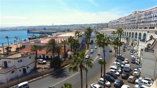 Drone discovers Algiers, the capital and main seaport of Algeria
