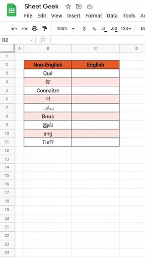 How to translate unknown languages in Google Sheets! #googlesheets #language #translate #english