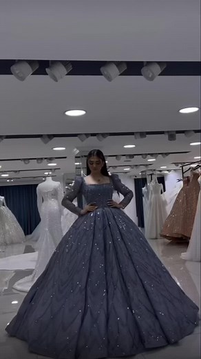 Stunning Dark Blue Ball Gown for Modern Brides