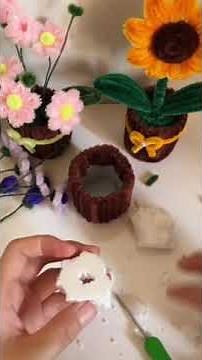 tutorial macetita de girasol,echo de limpia pipas súper económico para regalar