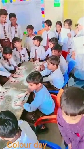 Kids are enjoying Color Day with great excitement and happiness. please like and subscribe