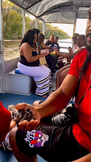 First time holding a gator lol wasn’t too bad tho, his name was Louie short for Louis Vuitton lol #Gators #neworleans #lousiana #boatride #swamp #nolimit #cashmoney | Mon Jackson