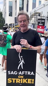 Bryan Cranston joins the picket line at SAG-AFTRA strike outside Sony building