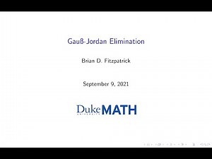 Gauss-Jordan Elimination
