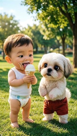 The Puppy Stole Ice Cream... Then This Happened 😨 #puppy #robot #icecream