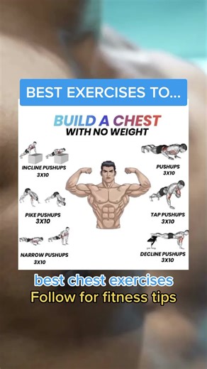 Try these no weights chest exercises for a stronger, leaner chest. #bestchestworkout #chestexercises #noweightsworkout #athomechestworkout #bestchestexercises #howtogetabiggerchest #fitnesstipsandtricks #healthandfitnesstips