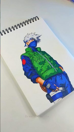 Drawing My BEST FRIEND Kakashi Hatake with ohuhu Alcohol markers || DrawWithObito || #anime #kakashi