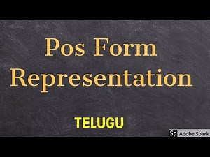 POS Form Representation | Telugu.