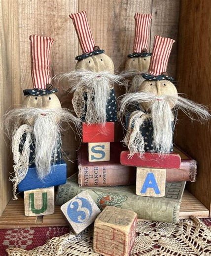 Uncle Sam Primitive Americana Doll, 4th of July, Independence Day Doll, Primitive Doll, Farmhouse - Etsy
