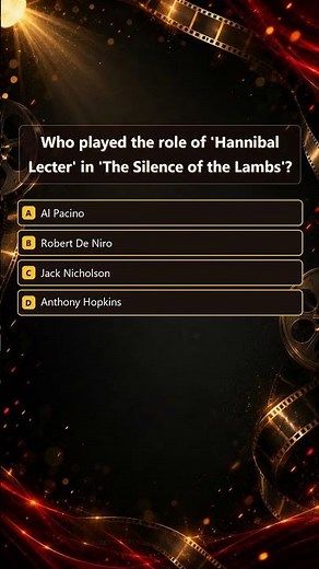 Cinema Quiz | Who played the role of 'Hannibal Lecter' in 'The Silenc…
