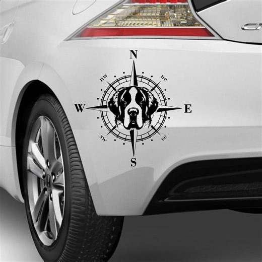 Compass Rose, St. Bernard Sticker, Dog Sticker, Car, Campervan, Laptop, Wall Decal Sticker, Color & Size Selectable - Etsy UK