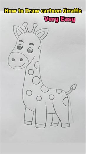 How to Draw cartoon Giraffe 🦒 #drawing #art #shortsfeed #youtubeshorts #stepbystep #short #foryou