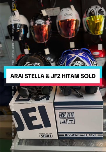 Alhamdullillah, Sold 2 Biji Helmet 🤲🏻Tq Customer Sudi Support JF2 Hitam & Stella Biru 🤝 Yang Penting Lepasni Ada Ride Luncur 🔥 #fyp #kedaihelmet #arai #shoei #jf2