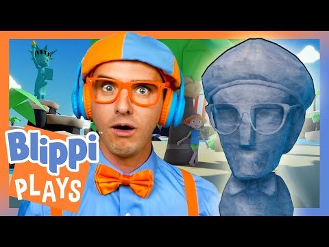 Is that a... MOAI BLIPPI STATUE? 🗿 BEST OF BLIPPI PLAYS ROBLOX! 🎮 Gaming Videos for Kids