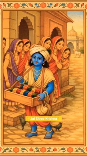 “Shyam Chudi Bechne Aaya… 💙Not just a song, it’s a feeling of devotion#shorts #bhakti