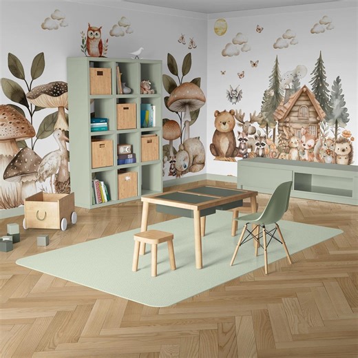 Large Woodland Forest Animals Wall Decals Cottage House Bear Deer Squirrel Nursery Stickers - Etsy