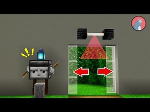 I made a working SLIDING GLASS DOOR with QUIET MOTION SENSOR in Minecraft (NO MODS)