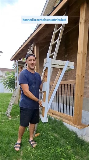 This homemade ladder jack I built is an oldschool carpentry tool. It's been around for along time, but unfortunately it's been banned in some countries. In my opinion it's an awesome tool that makes working on a ladder easier & safer. It can also be used for scaffolding which is much easier in certain situations #ladderjack #ladder #ladderwork #diytools #diytutorial #diyproject #homerenos #homemadetools #homemaintenance #renotools #renotip #carpentrytools #carpentrywork #carpentryskills #scaffol
