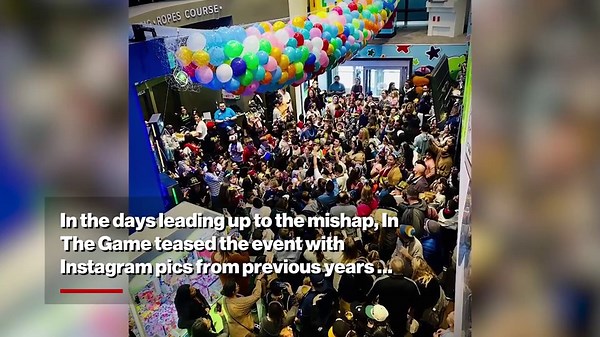 Balloon drop pulls massive block display onto New Year’s Eve arcade revelers, injuring 10