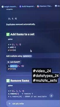 Python Series #24 — Set Mutation | add() & update() | #Python #Shorts