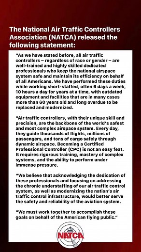We, NATCA, believe that acknowledging the dedication of these professionals and focusing on addressing the chronic understaffing of our air traffic control system, as well as modernizing the nation’s air traffic control infrastructure, would better serve the safety and reliability of the aviation system. #NATCA #WeGuideYouHome | NATCA