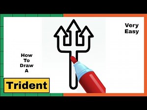 How To Draw A Trident And Colour It | Trident Drawing And Colour | Easy Drawing | Drawing Steps 101