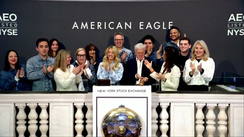 Sydney Sweeney rings New York Stock Exchange opening bell with American Eagle