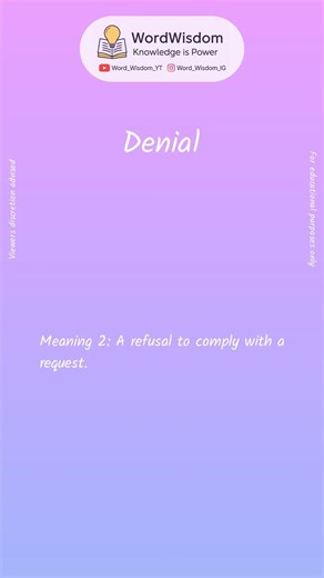 What does "Denial" mean? | English vocabulary shorts | #denial #wordwisdom