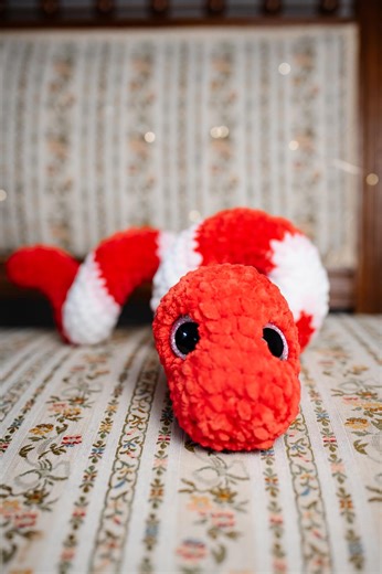 Valentine Crochet Snake Plush | Handmade Snake Plushie - Etsy
