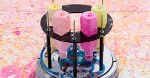 Mr. Head, former-vacuum robot turned abstract artist, is selling his work on Kickstarter