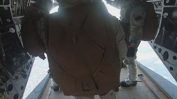 Point of View footage of a military free fall jump by 10th Special Forces Group (Airborne)