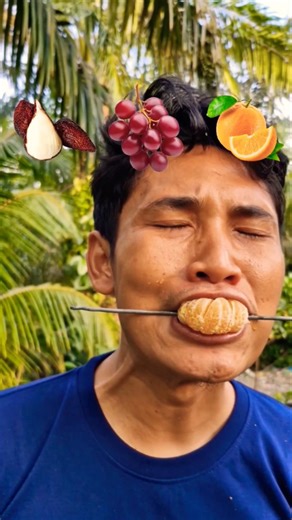 Food ASMR🌰🍇🍊 | Mouth Emoji Magic😲✨️ #shorts #reverse #mukbang #funny #food #fruit