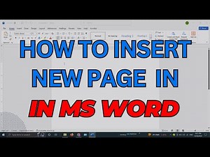 How to Insert a New Page in MS Word || Add New Page in Word (2024)
